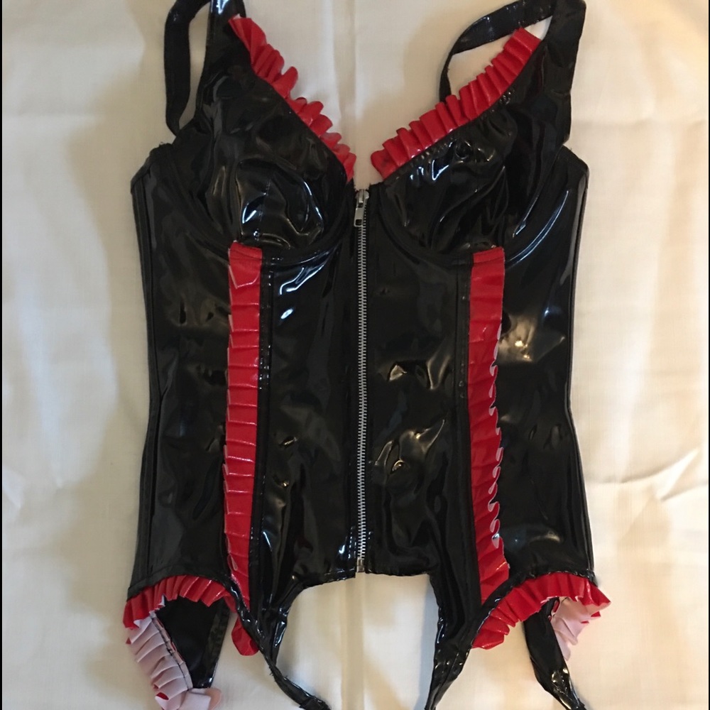 Shiny latex look corset